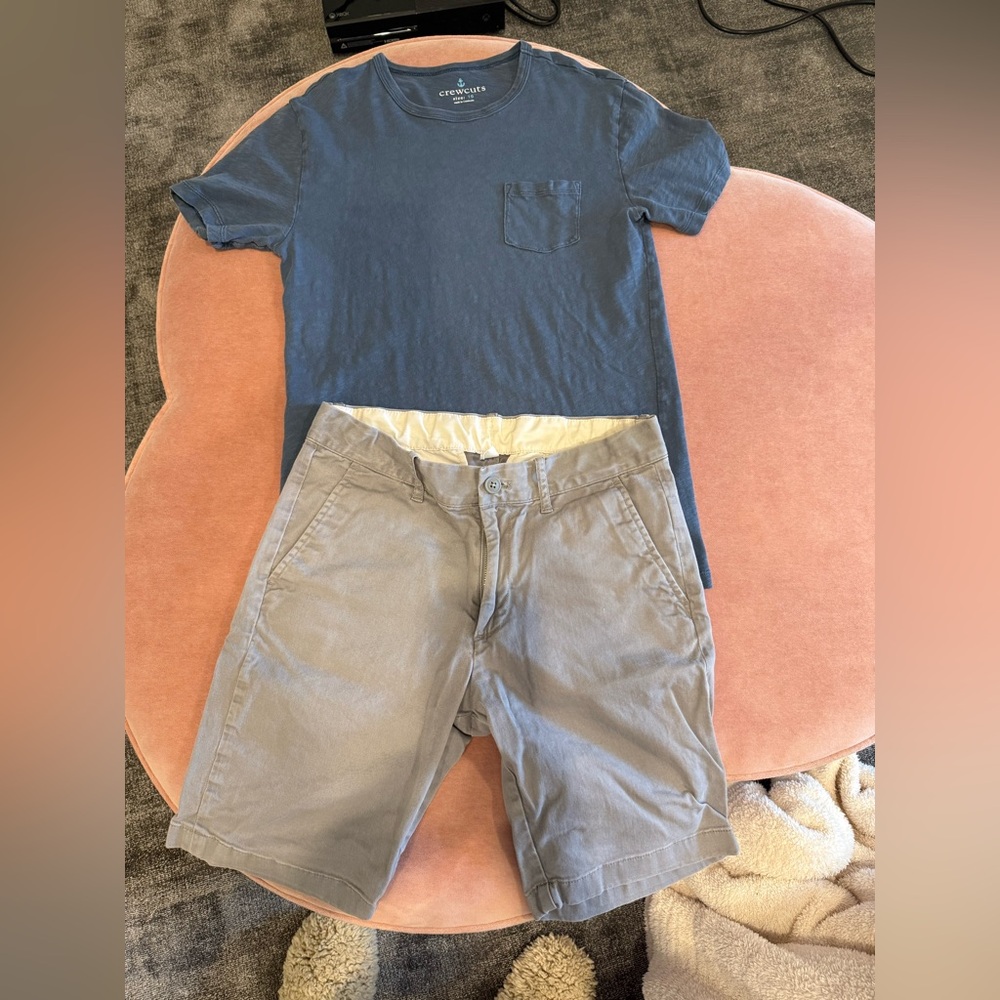 Shorts and tee size 16